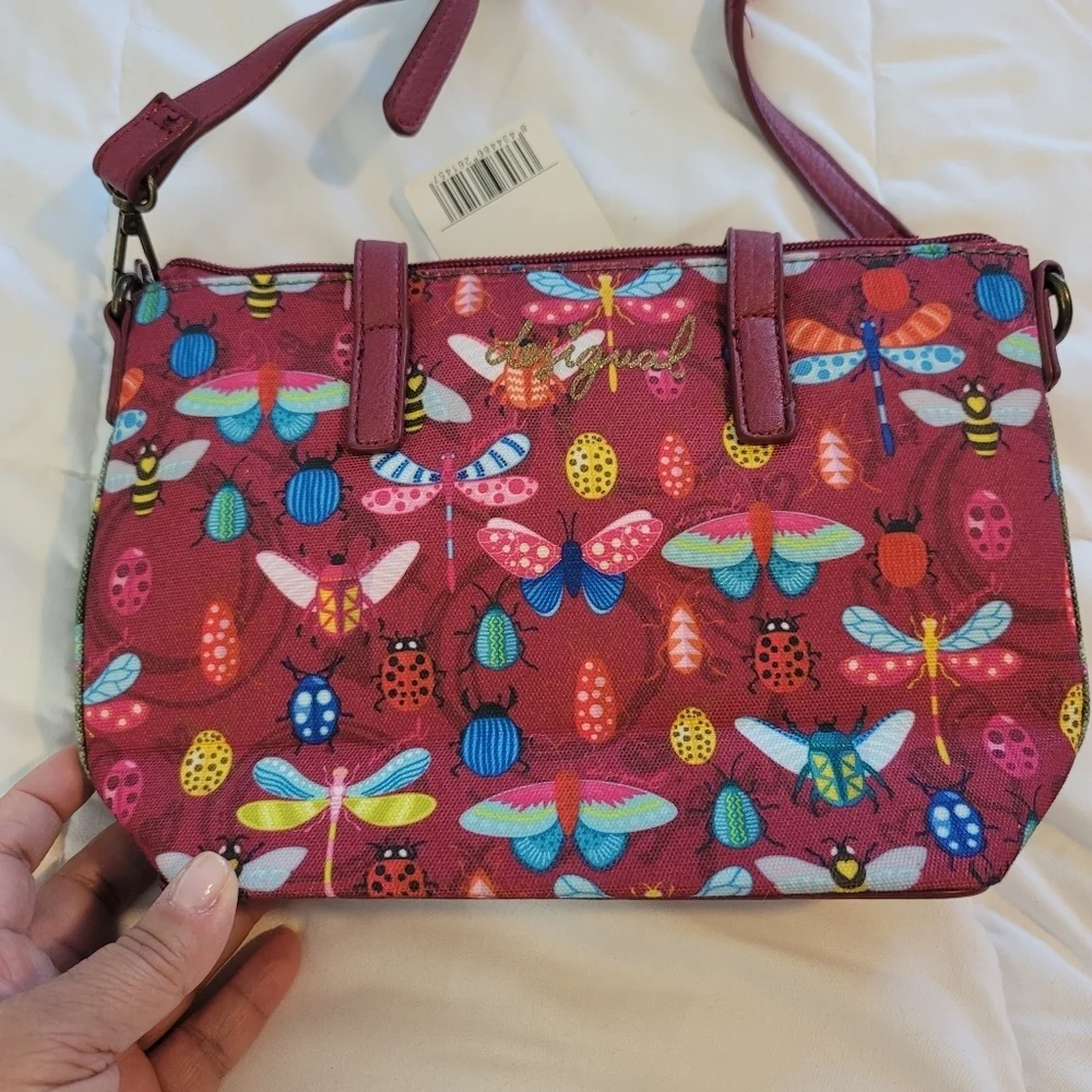 NWT Desigual Bols Bag 4092 Embroidered Butterfly Discontinued